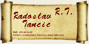 Radoslav Tančić vizit kartica